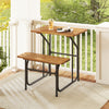Acacia wood patio table and bench set with a single-side design, perfect for balcony or garden relaxation.