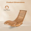 Acacia wood rocking patio lounge chair features ergonomic design, slatted seating, and a weight capacity of 400 lbs.