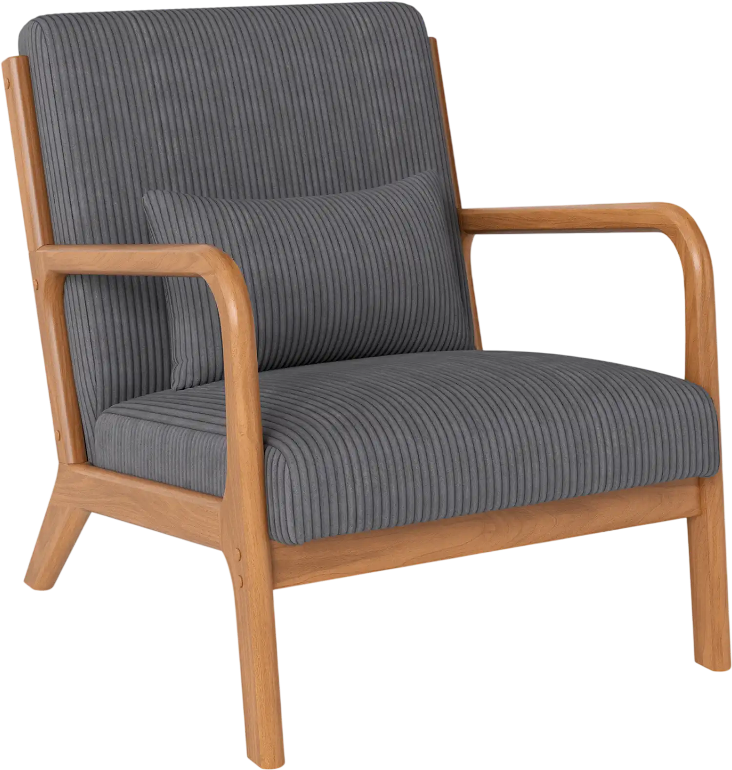 Costway Corduroy Upholstered Accent Lounge Chair w/ Lumbar Pillow 34355259 New