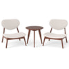 Beige accent chairs set of 2 with solid wood frame and side table, featuring ergonomic design for comfort and support.