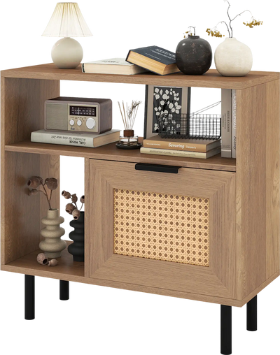 Costway Accent Side End Table Storage Shelf Cabinet Small Space 72612548 New