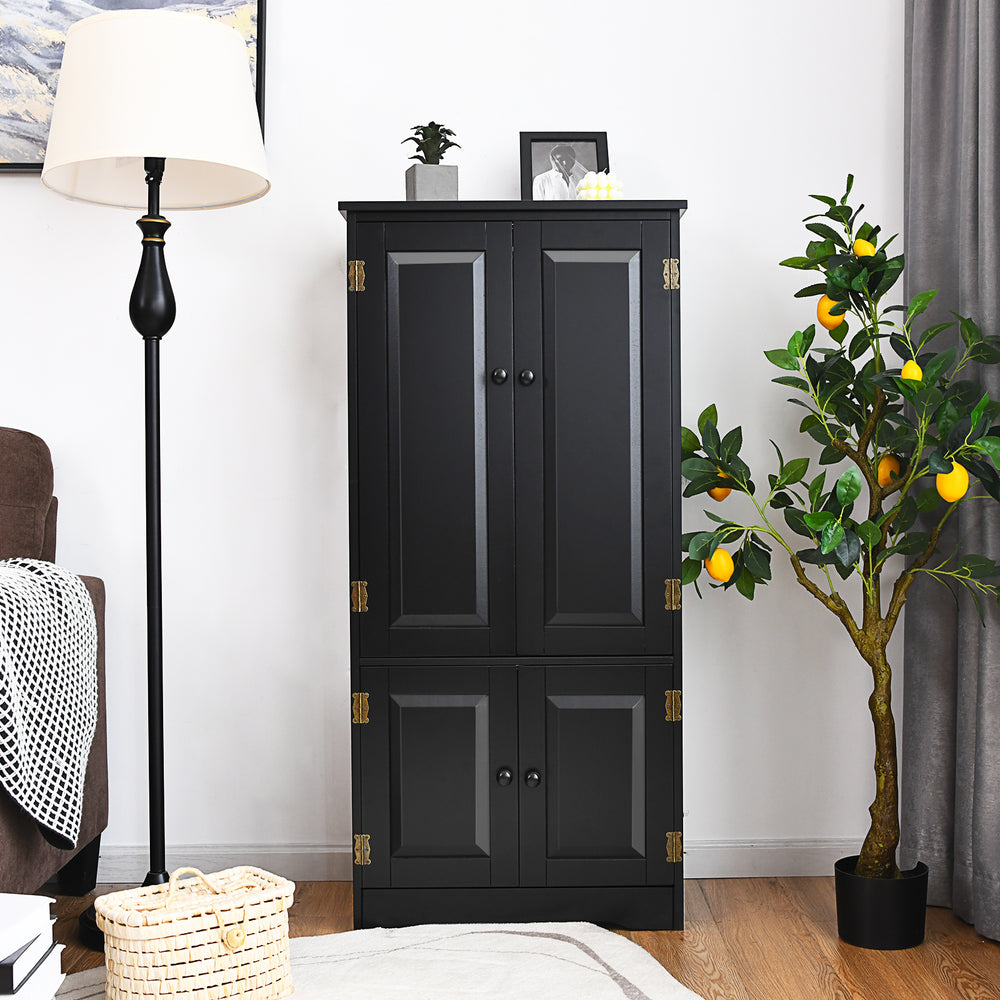 Accent Storage Cabinet Adjustable Shelves-Black - Gallery View 1 of 11