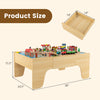 Wooden train set table with reversible tabletop, 84 pieces, 15.5" height, ideal for kids' play and storage.