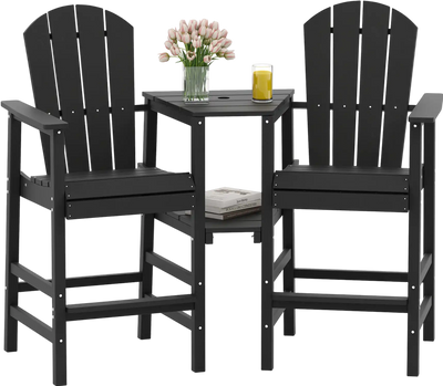 Costway 2-Seat All-Weather Adirondack Chair w/ Double Connecting Tray 321687495 New