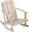 Adirondack rocking chair made of solid acacia wood with a slatted seat and high fanned back, perfect for outdoor.