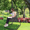 Adjustable hammock chair stand with a sturdy steel frame, height-adjustable for comfortable indoor or outdoor use.