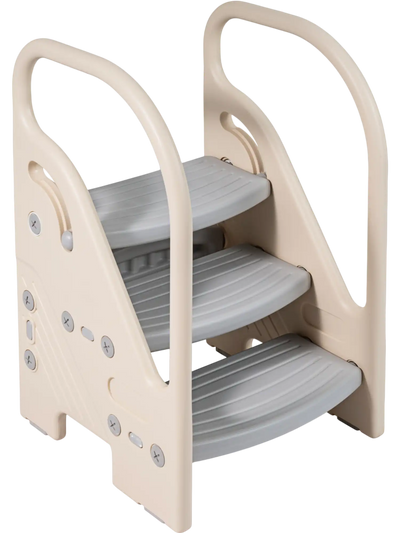 Costway Adjustable 3-Step Kids Helper Stool with Safety Handles 85499114 New