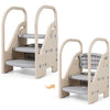 Adjustable 3-step stool with safety handles, converts to 2-step, ideal for kids' daily activities and safe climbing.