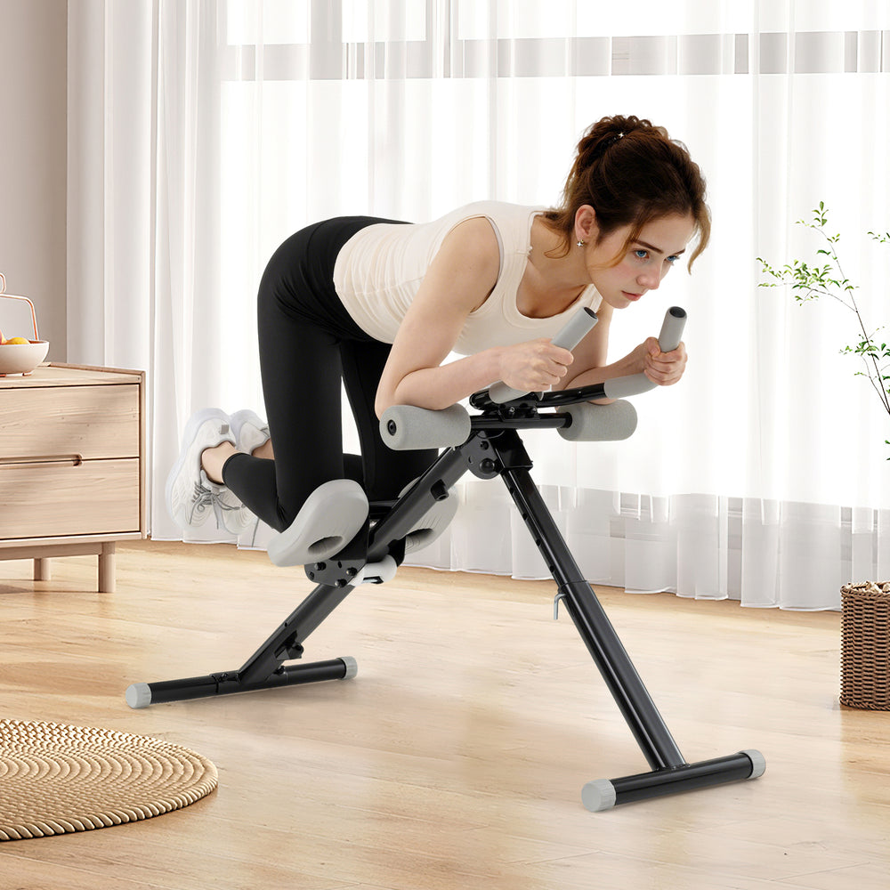 Adjustable Abdominal Trainer Ab Workout Machine Foldable Ab Cruncher-Black - Gallery View 1 of 10