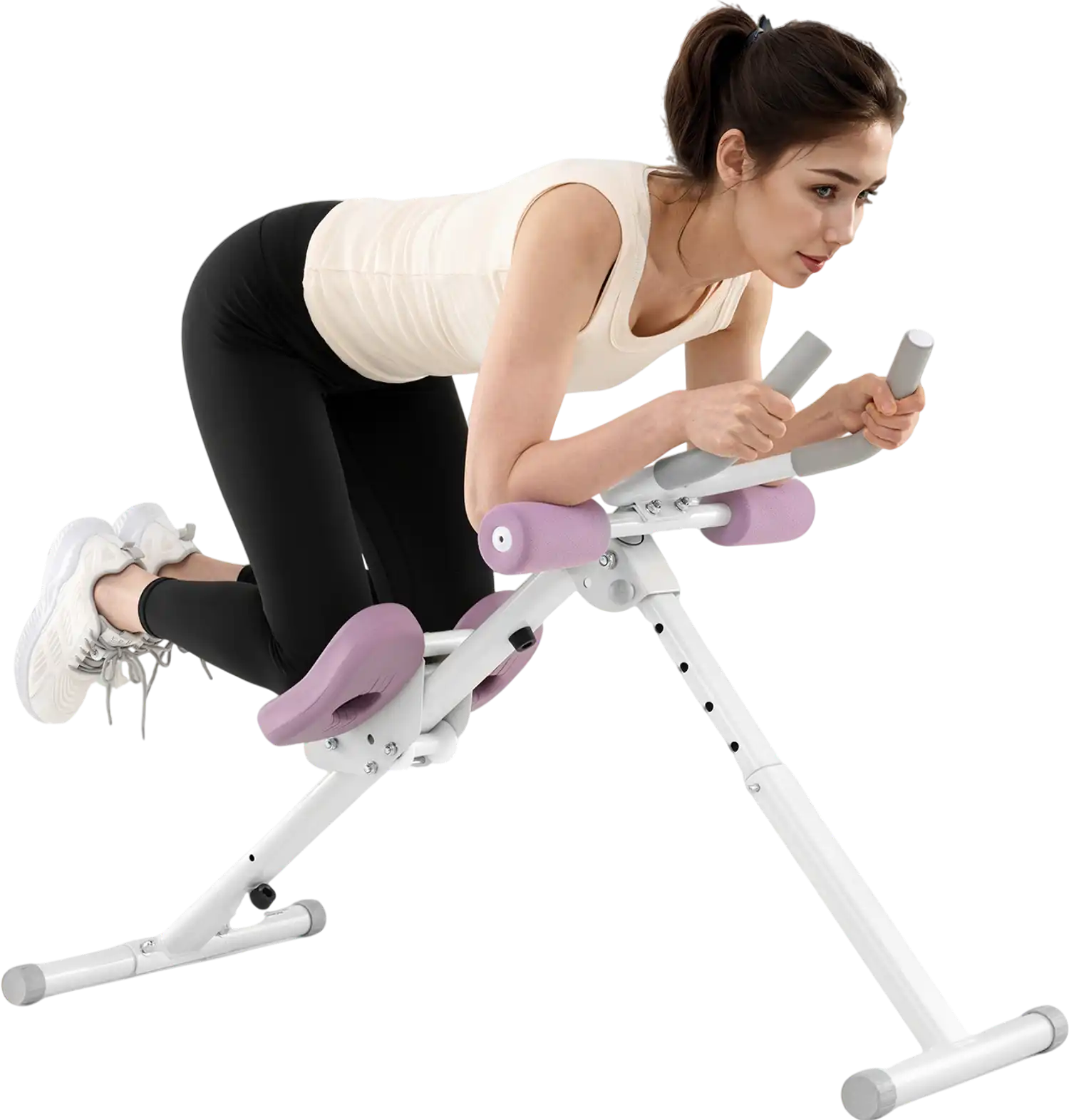Costway Foldable Adjustable Ab Cruncher Workout Machine 847913526 New