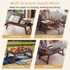 Adjustable bamboo laptop desk with tilting top and storage drawer, perfect for studying, working, or dining at home.