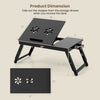 Adjustable bamboo laptop desk with tilting top, slide drawer, and fan-shaped design for optimal viewing and storage.