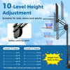 Adjustable basketball hoop with shatterproof backboard, 10-level height adjustment, suitable for indoor and outdoor use.