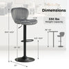 Adjustable gray counter height chair with velvet upholstery, 24"-32" seat height, ideal for home bars and dining rooms.