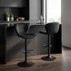 Adjustable Counter Height Chairs Set of 4 with Velvet Upholstered Backrests-Black - Gallery View 1 of 10