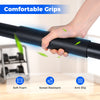 Close-up of foam-padded handles on the adjustable dip bar station, designed for enhanced grip and reduced hand fatigue.
