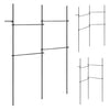 Adjustable floor-to-ceiling clothes rack in black with four hanging rods, perfect for maximizing closet space and organization.