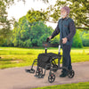 2-in-1 Adjustable Folding Handle Rollator Walker with Storage Space-Black - Gallery View 1 of 10