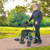 2-in-1 Adjustable Folding Handle Rollator Walker with Storage Space-Blue - Gallery View 1 of 10