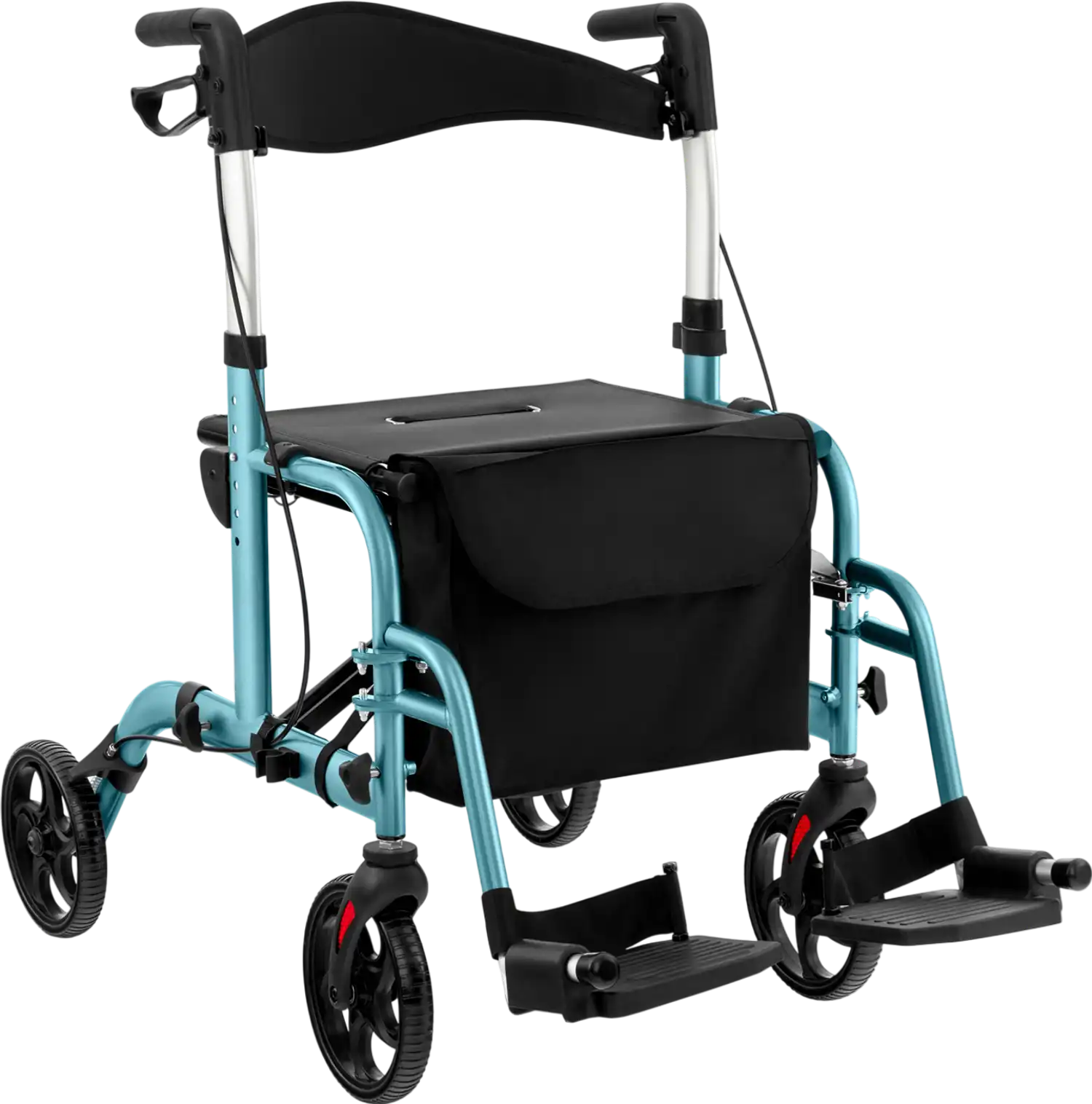Costway 2-in-1 Aluminum Rollator Walker with Storage 75064381 New