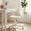 Ergonomic makeup chair with lumbar support, plush velvet cushion, and adjustable height for versatile use in any space.