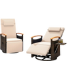 Adjustable outdoor recliner chair with 150° backrest, PE wicker, and soft cushion, perfect for backyard relaxation.
