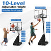 Height adjustable basketball hoop system with 44" backboard, suitable for all ages, ideal for backyard play.