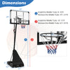 Height adjustable portable basketball hoop with 44" backboard, fillable base, and included rebounder for backyard play.