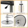 Close-up of the chrome-finished base and anti-slip inlaid ring of adjustable swivel barstools for kitchen or bar use.