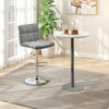 Armless PU Leather Bar Stool with Adjustable Height and Swivel Seat-Gray - Gallery View 1 of 7