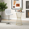 Adjustable Swivel Bar Stool with PU Leather-White - Gallery View 1 of 10