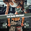 Adjustable weight dumbbell set with foam grip and 16 weight plates for a full body workout at home.