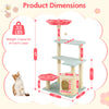 Multi-level 49-inch floral kitten tower with plush perch, cat condo, and sisal scratching posts for playful comfort.