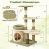Multi-level kitten tower with condo and bed, featuring scratching posts and a top perch for lounging, in green.