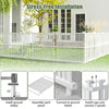 White air conditioner fence panel assembly process, showcasing stress-free installation and versatile connection.