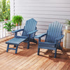 All-Weather HIPS Patio Adirondack Lounge Chair with Retractable Footrest-Navy - Gallery View 1 of 9