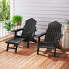 All-Weather HIPS Patio Adirondack Lounge Chair with Retractable Footrest-Black - Gallery View 1 of 10