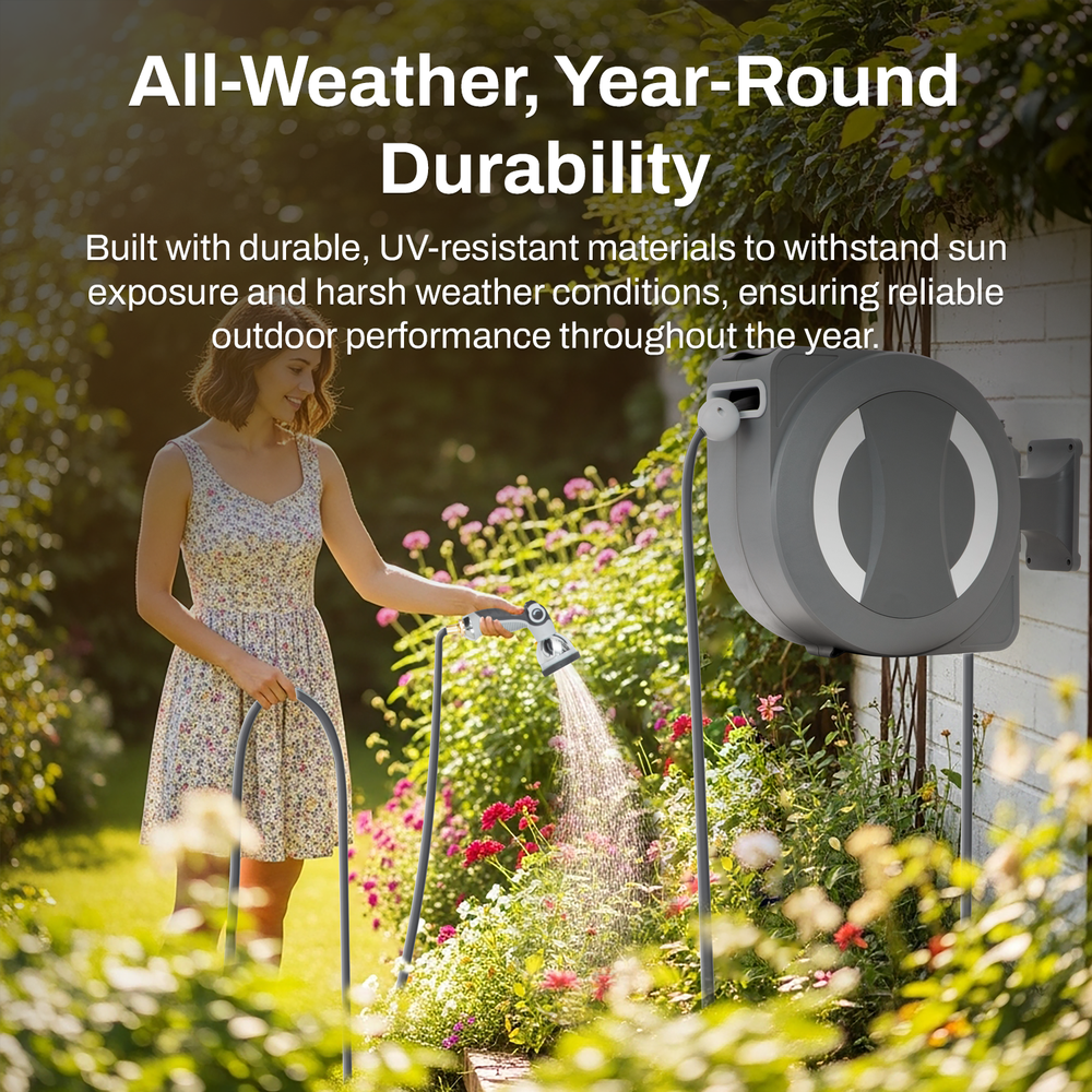 Betta EaseReel Battery-Powered Retractable Hose Reel System - All-Weather, Year-Round Durability