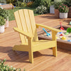 All-Weather HDPE Kid's Adirondack Chair with with High Backrest and Armrests-Yellow - Gallery View 1 of 9