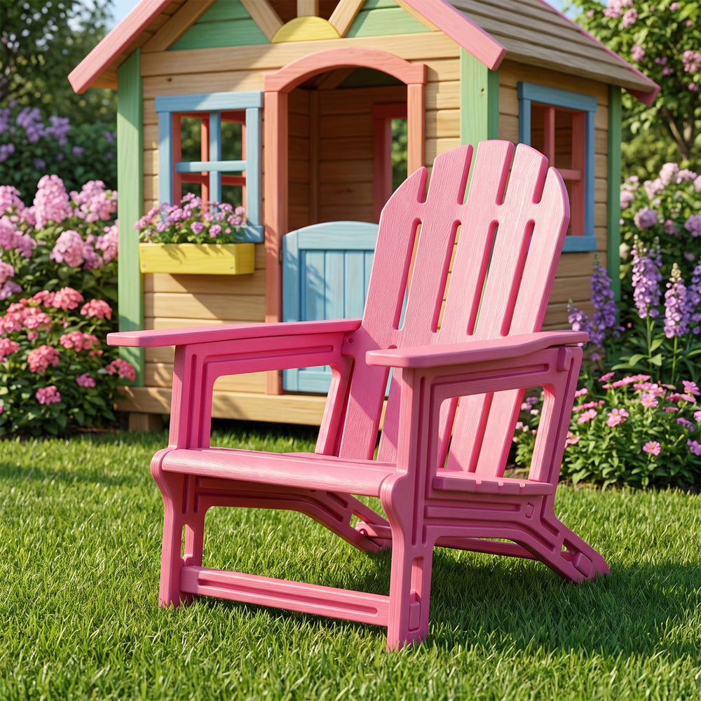 All-Weather Outdoor Kids Patio Seating with Ergonomic Design-Pink - Gallery View 1 of 7