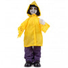 Animatronic haunted boy wearing a yellow raincoat, featuring a scary face and sound effects, ideal for Halloween fright.