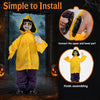 Animatronic Haunted Boy features glowing eyes, animated arms, and scary sounds, perfect for Halloween decorations.