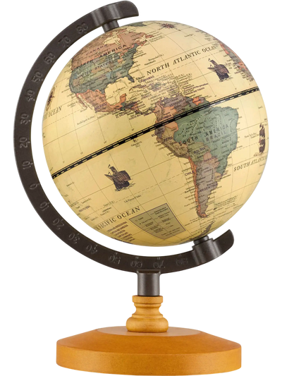 Costway Antique Mini Rotating World Globe Wooden Base 5.5