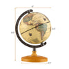 Detailed view of the 5.5-inch antique globe on a wooden base, showcasing clear geographic information and a sturdy.