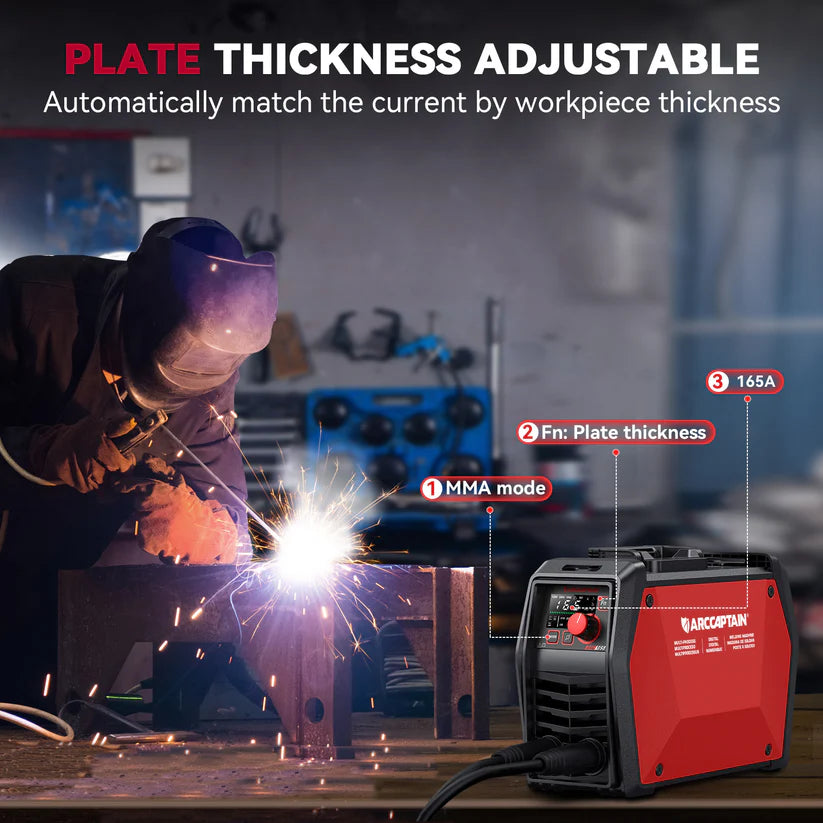 Arccaptain iControl ARC165 Pro Welder Stick Lift Tig Synergic IGBT 120/240V App Control New