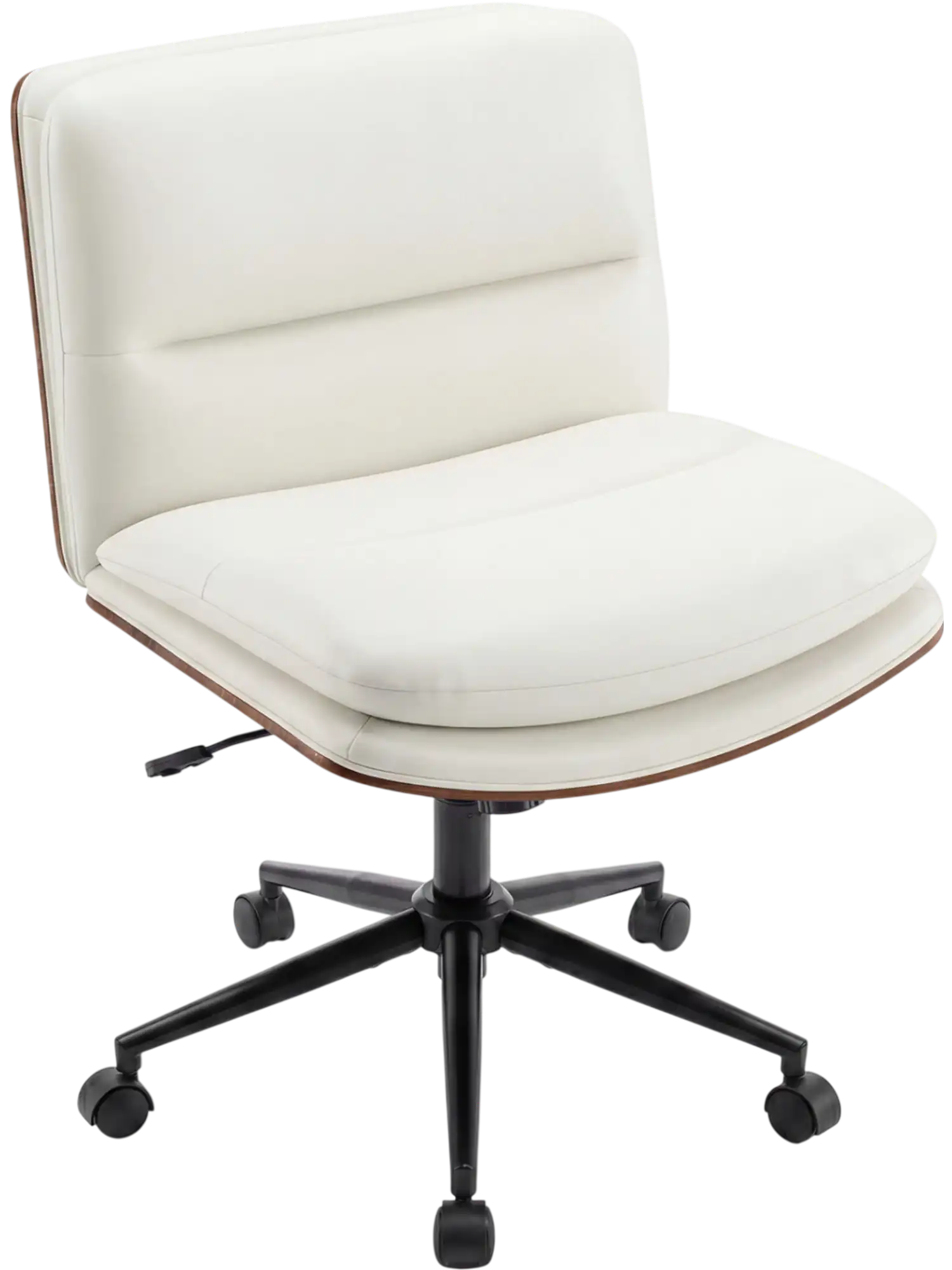 Costway Armless Office Chair Curved Backrest Padded Seat 70532883 New
