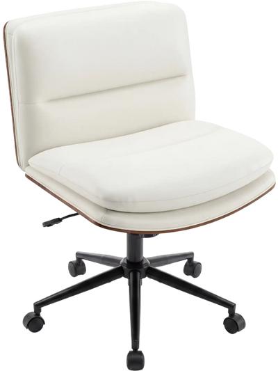 Costway Armless Office Chair Curved Backrest Padded Seat 70532883 New
