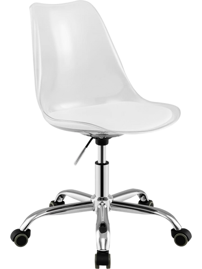 Costway Armless Rolling Office Chair Swivel PU Leather Cushion 29916433 New