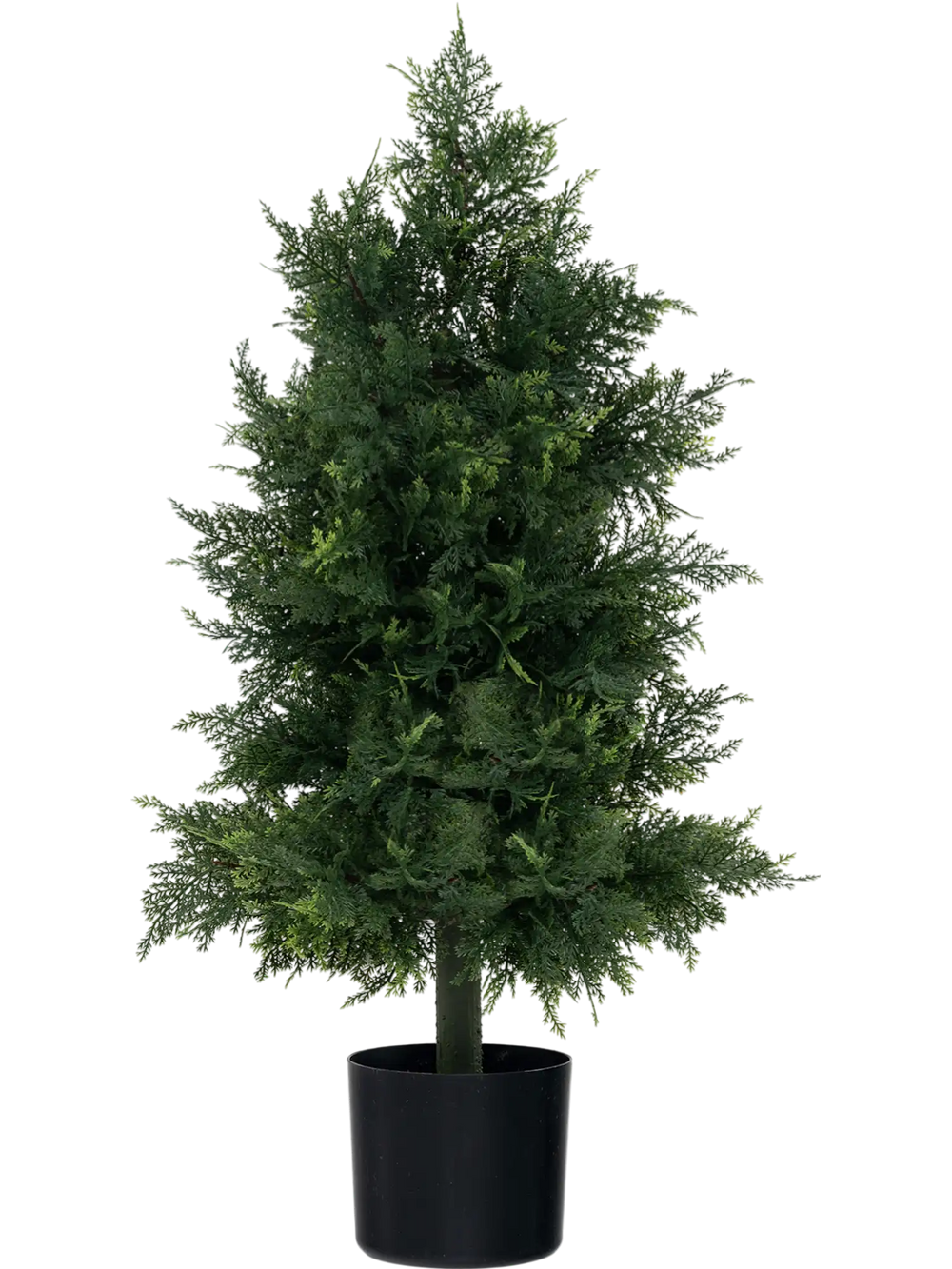 Artificial Cedar Topiary Tree with Plastic Nursery Pot for Porch and Office