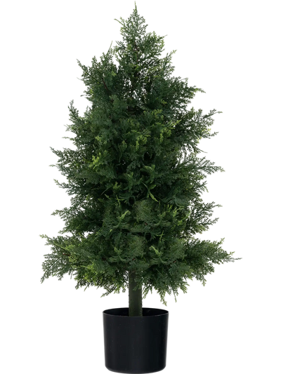 Costway Artificial Cedar Topiary Tree Plastic Nursery Pot Porch Office 54273619 New